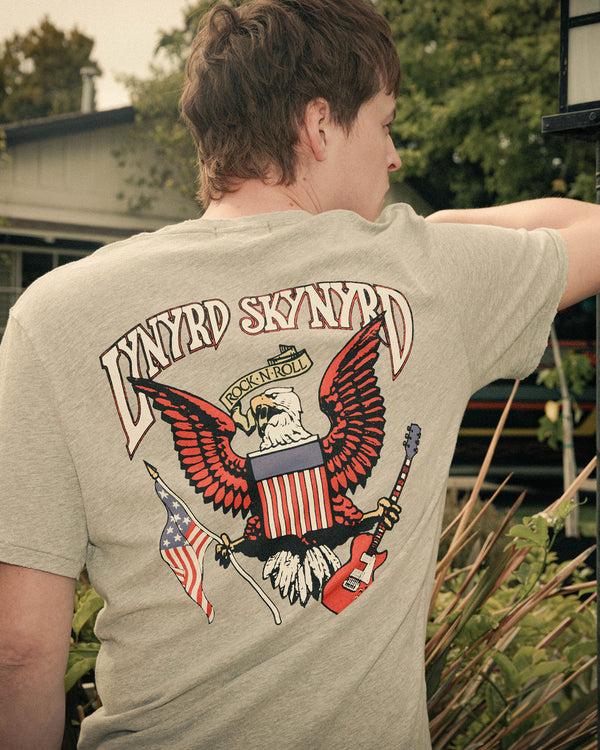Junk Food Clothing Lynyrd Skynyrd Rock N Roll Eagle Vintage Tee Heather Grey