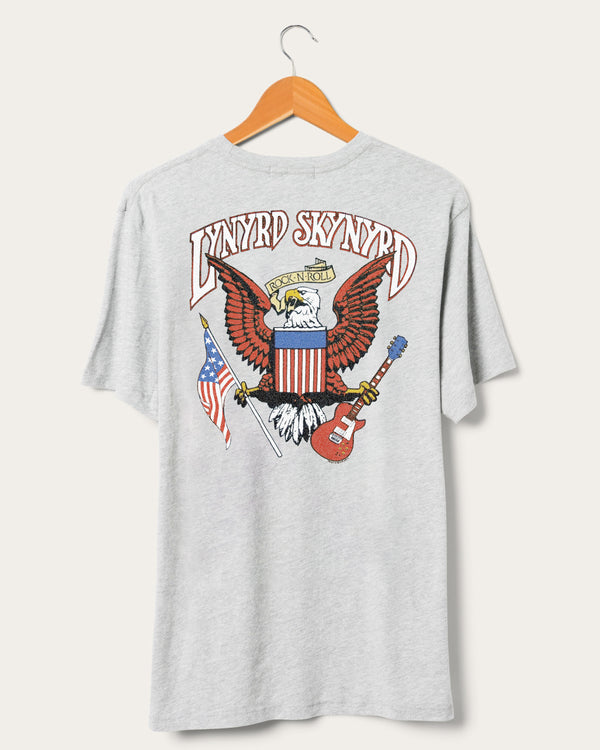 Junk Food Clothing Lynyrd Skynyrd Rock N Roll Eagle Vintage Tee Heather Grey
