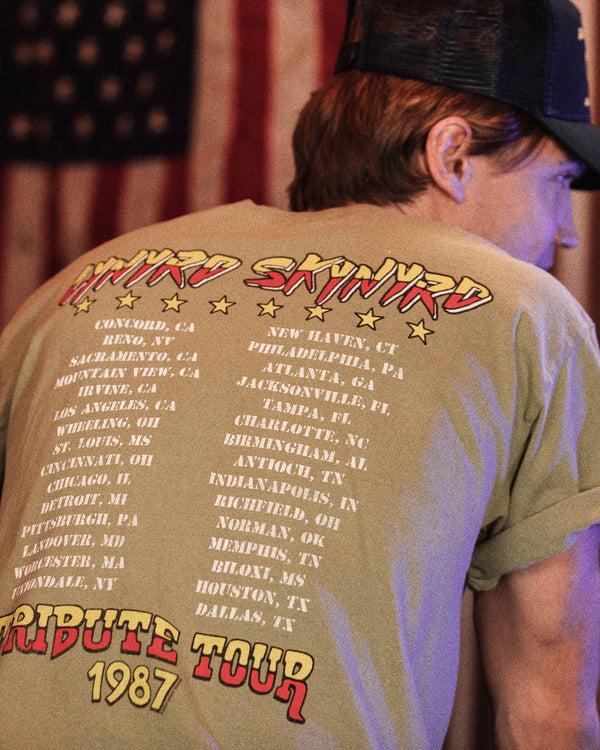 Junk Food Clothing Lynyrd Skynyrd Tribute Tour 1987 Flea Market Tee Sage