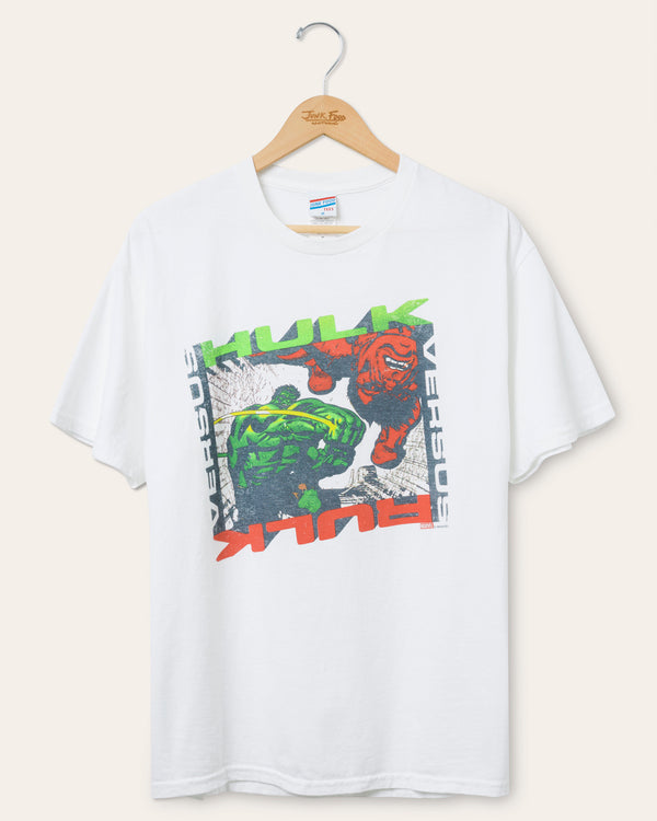 junk food clothing Marvel Hulk Vintage Tee Vintage White