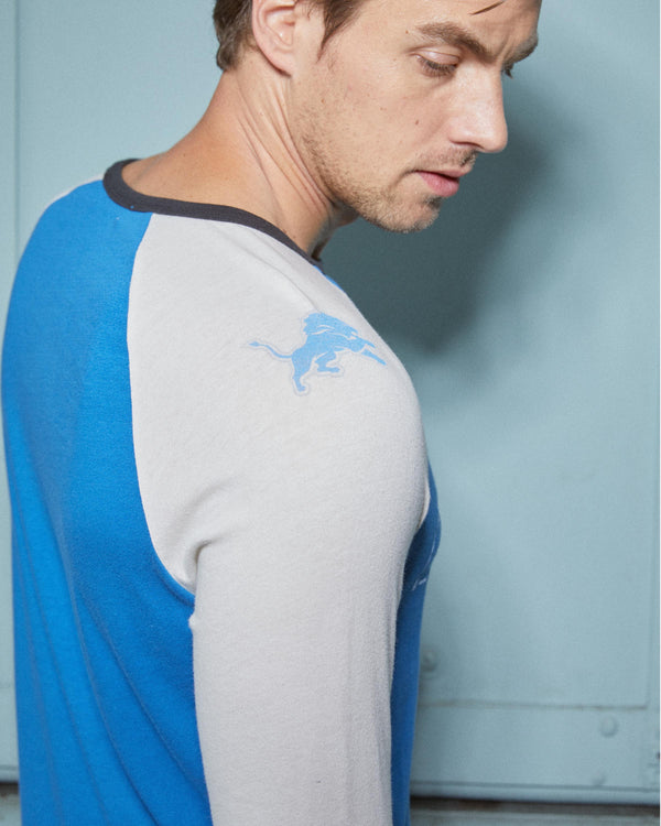 Junk Food Clothing MENS LIONS VINTAGE CONTRAST RAGLAN LIONS BLUE