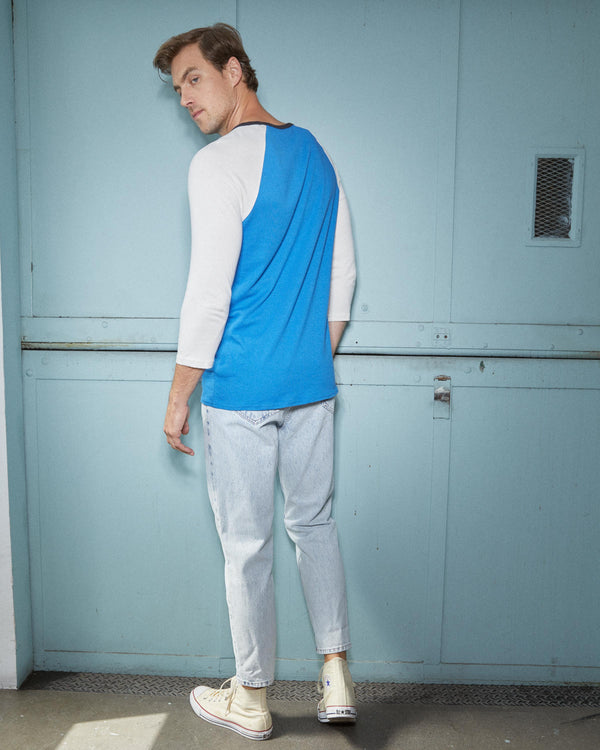 Junk Food Clothing MENS LIONS VINTAGE CONTRAST RAGLAN LIONS BLUE