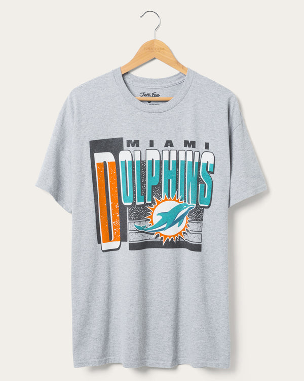 junk food clothing Miami Dolphins Complete Tee Heather Gray