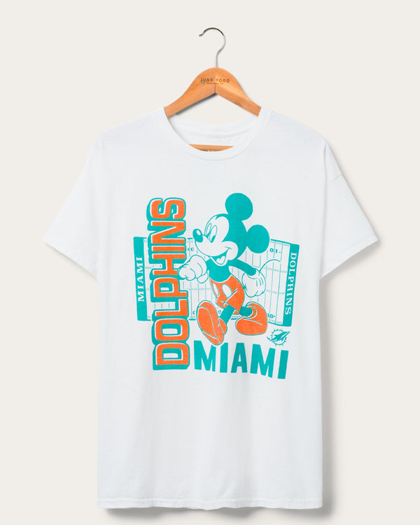 junk food clothing Miami Dolphins Mickey Field Tee White