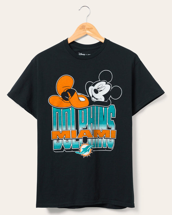 junk food clothing Miami Dolphins Mickey Kick Back Tee Black