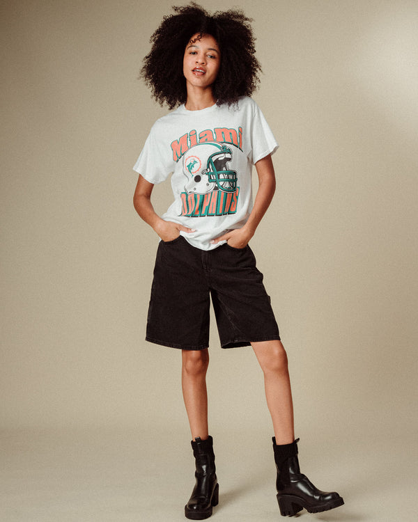Junk Food Clothing Miami Dolphins Throwback Helmet Flea Market Tee White