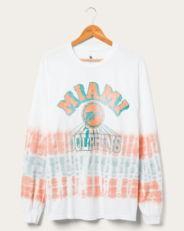 junk food clothing Miami Dolphins Tie Dye Long Sleeve Tie Dye