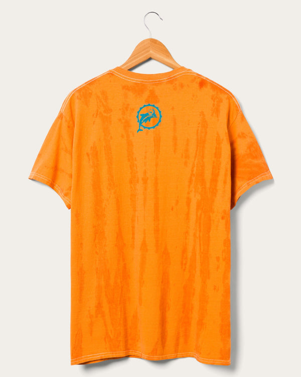 Junk Food Clothing Miami Dolphins Tie Dye Short Sleeve Tee Orange