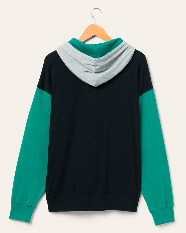 Junk Food Clothing Miami Dolphins Tri Color Block Hoodie Midnight/Teal/Heather Grey