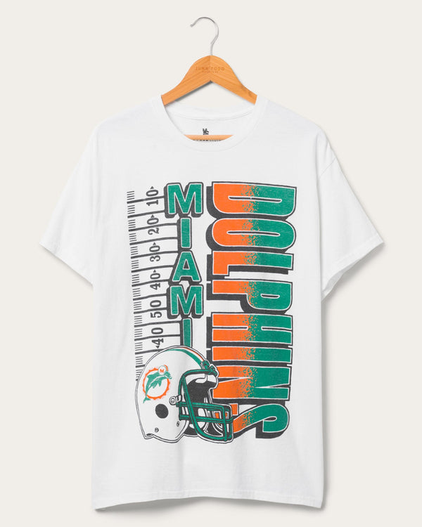 junk food clothing Miami Dolphins Yardage Flea Market Tee White