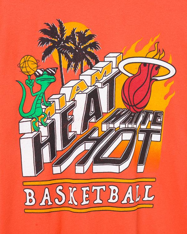 Junk Food Clothing Miami Heat White Hot Vintage Tee Washed Red