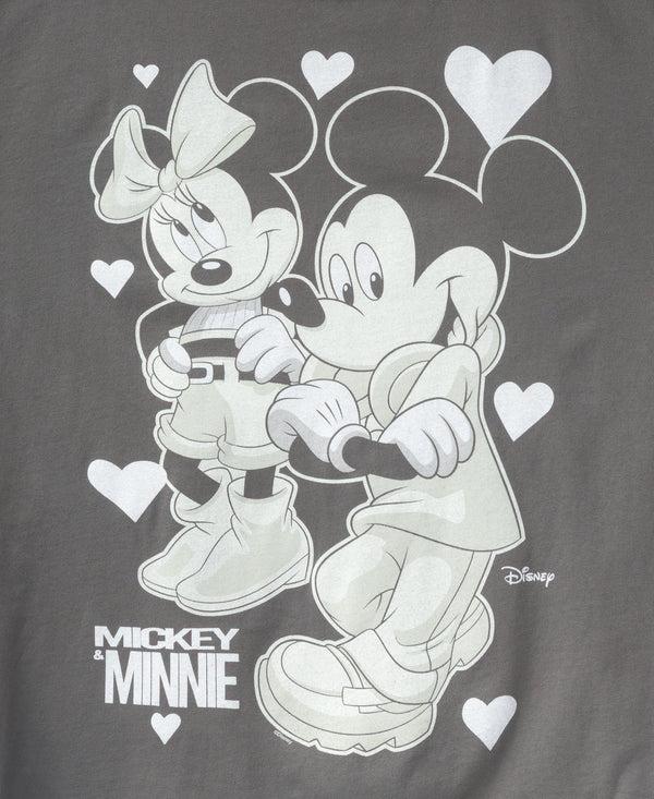 Junk Food Clothing Mickey And Minnie Hearts Oversized Tee Vintage Black