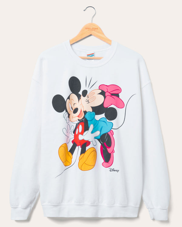 junk food clothing Mickey and Minnie Kiss Flea Market Fleece White