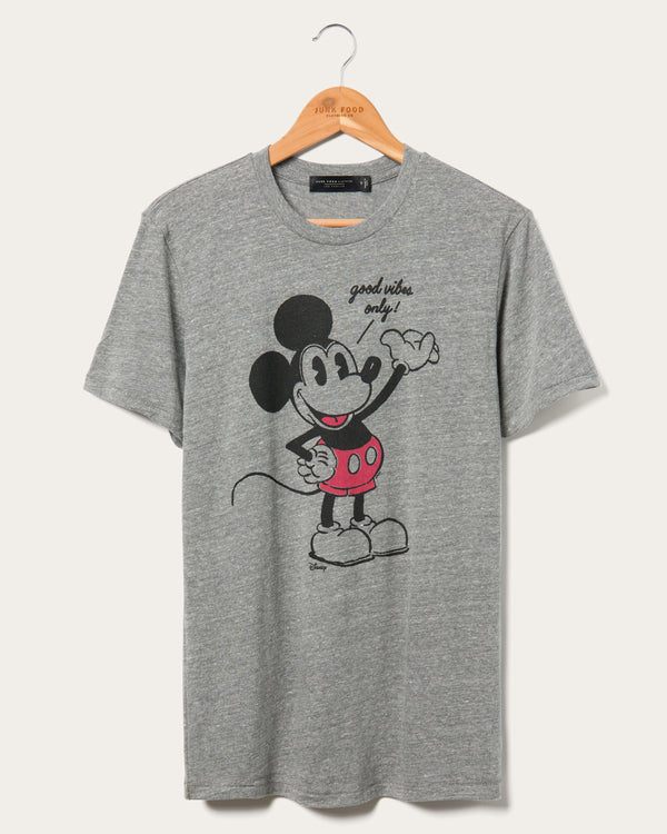 junk food clothing Mickey Good Vibes Only Vintage Tee Steel