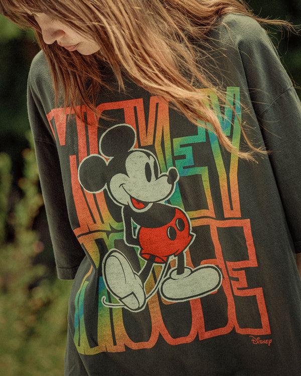 Junk Food Clothing Mickey Mouse Gradient Oversized Tee Vintage Black