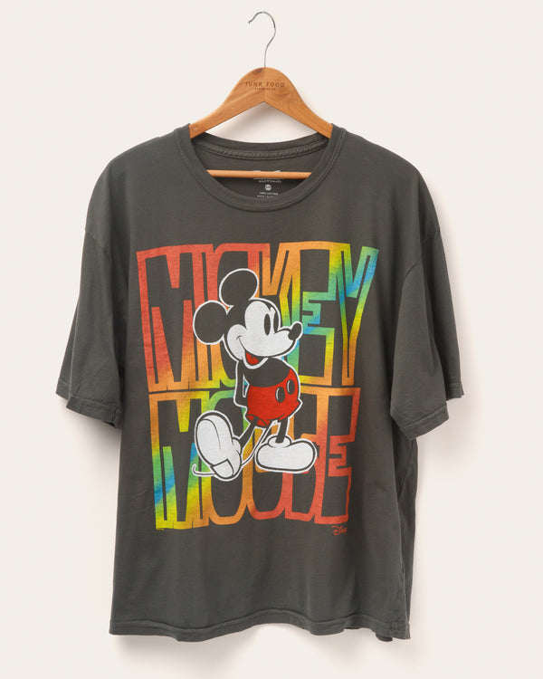 junk food clothing Mickey Mouse Gradient Oversized Tee Vintage Black