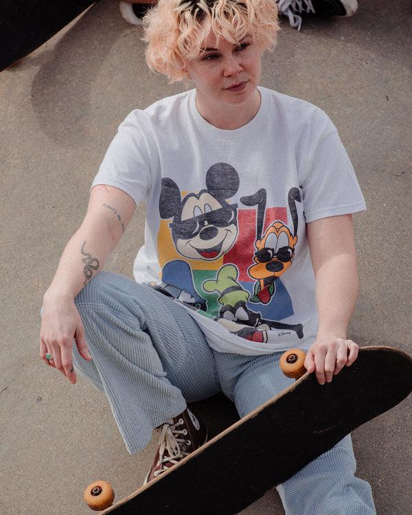 Junk Food Clothing Mickey N Friends Too Cool Flea Market Tee White