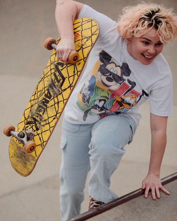 Junk Food Clothing Mickey N Friends Too Cool Flea Market Tee White