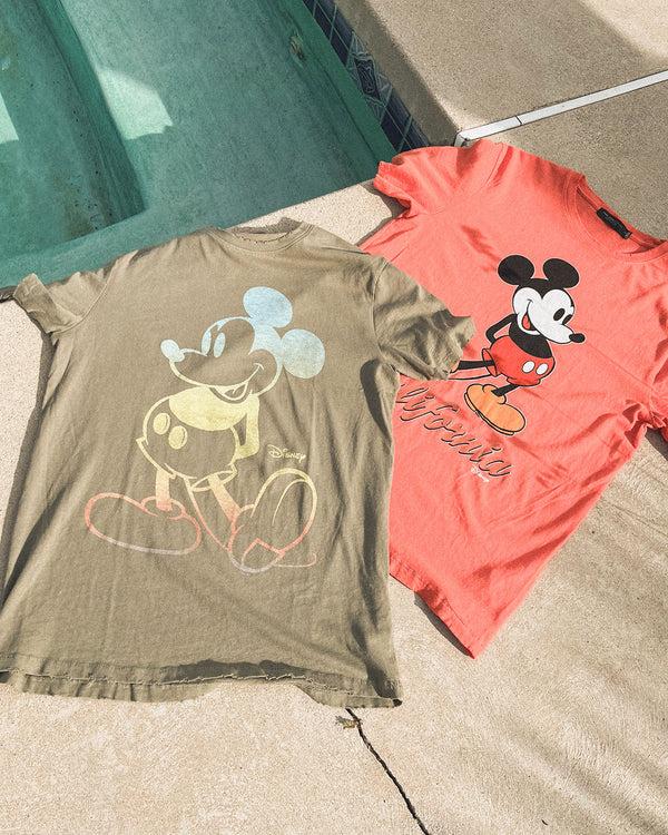 Junk Food Clothing Mickey Rainbows Vintage Tee Lichen