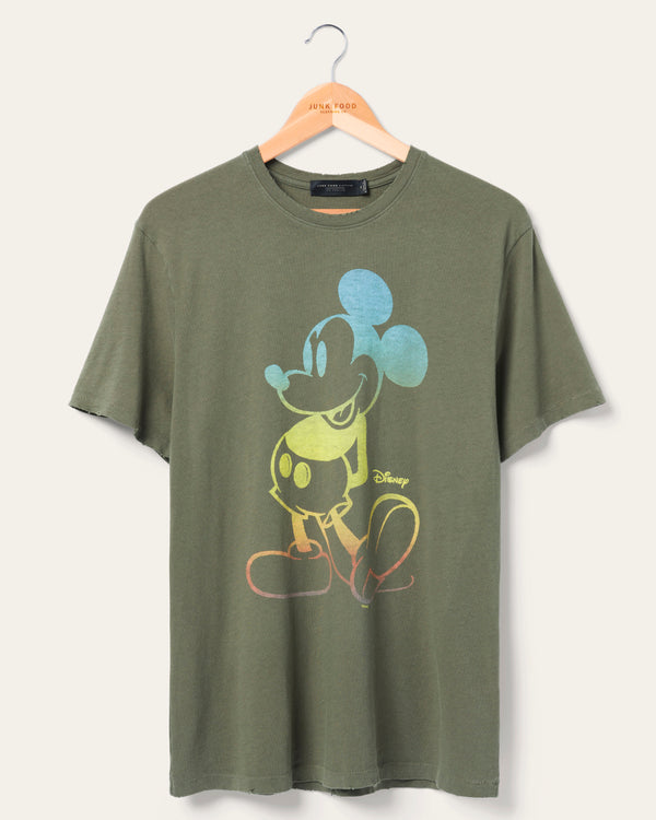 junk food clothing Mickey Rainbows Vintage Tee Lichen