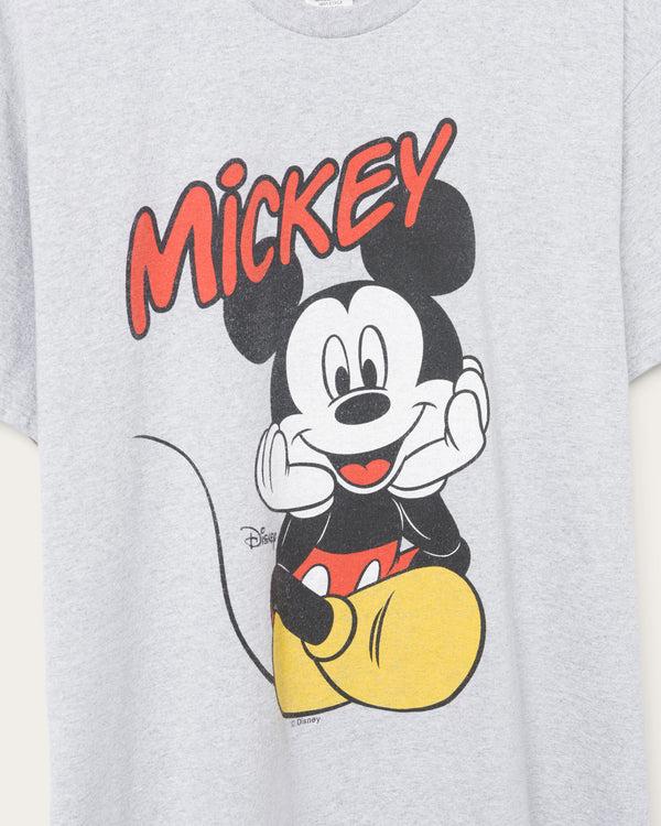 Junk Food Clothing Mickey Sitting Flea Market Tee Heather Grey