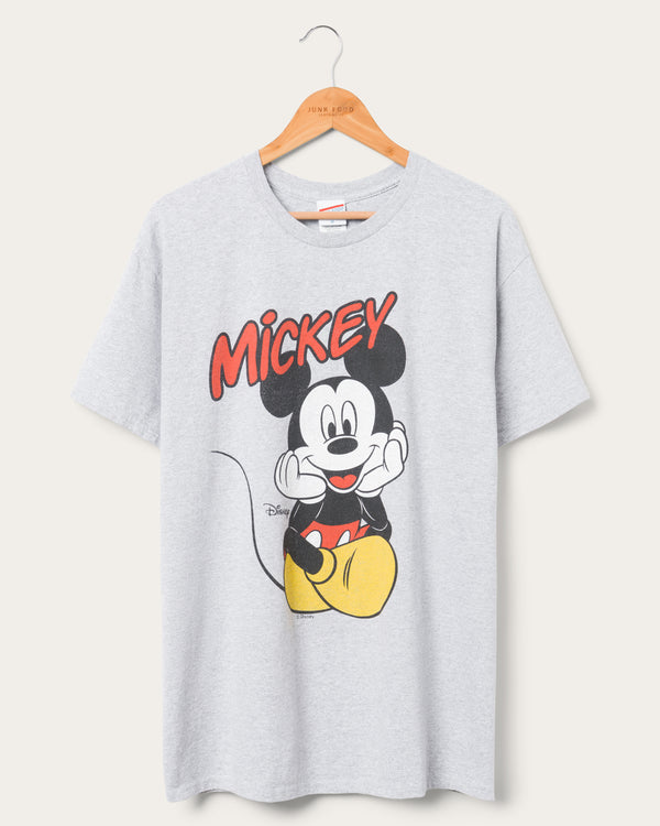 junk food clothing Mickey Sitting Flea Market Tee Heather Grey