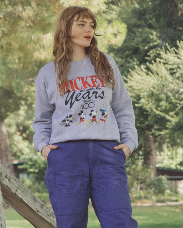 Junk Food Clothing Mickey Through The Years Flea Market Fleece Heather Grey