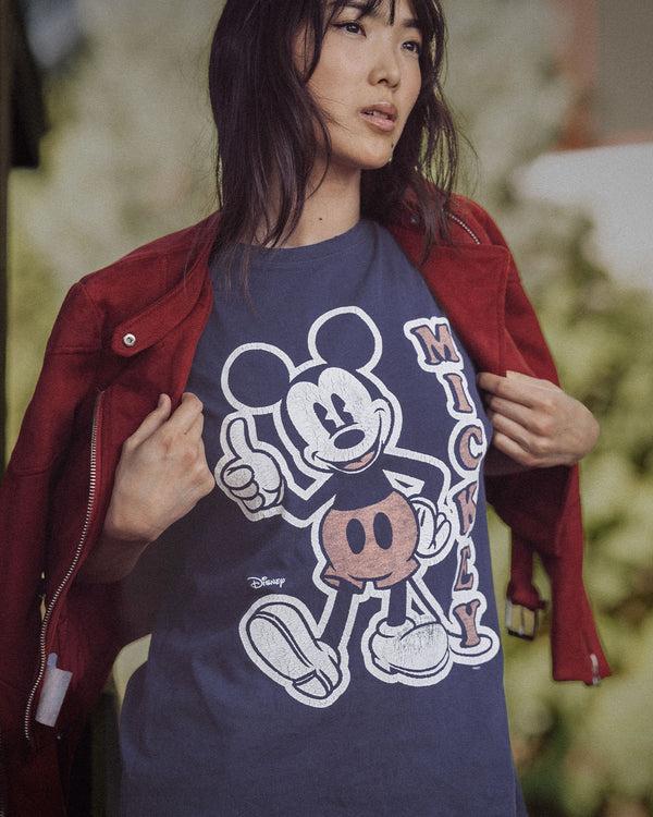 Junk Food Clothing Mickey Thumbs Up Vintage Tee Outerspace