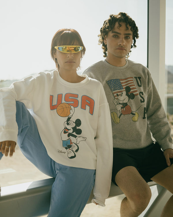 Junk Food Clothing Mickey USA Flea Market Fleece Heather Grey