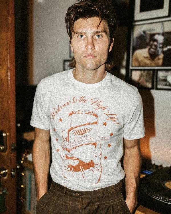 Junk Food Clothing Miller High Life 120th Anniversary Can Vintage Tee Vintage White