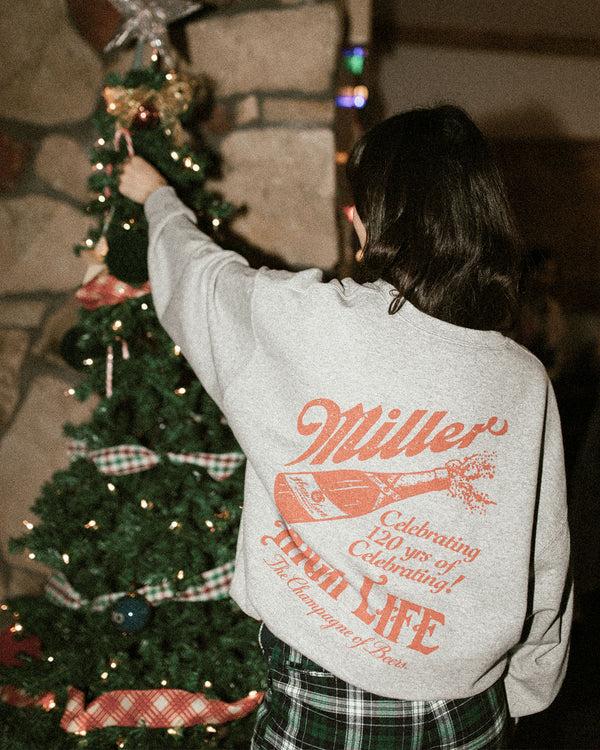 Junk Food Clothing Miller High Life 120th Anniversary Flea Market Fleece Heather Grey