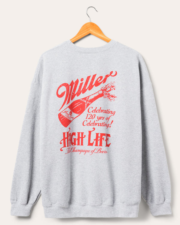 Junk Food Clothing Miller High Life 120th Anniversary Flea Market Fleece Heather Grey