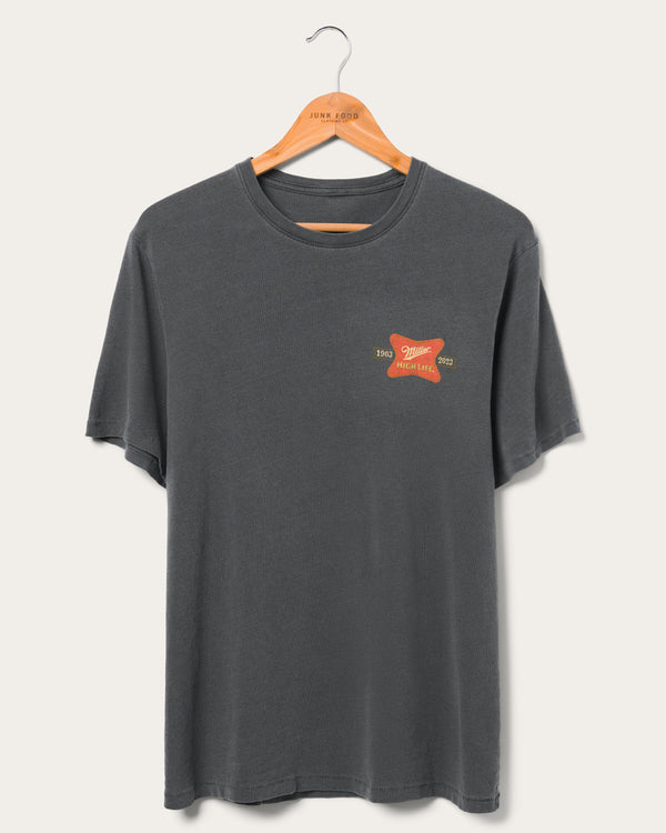 junk food clothing Miller High Life 120th Anniversary Vintage Tee Vintage Black