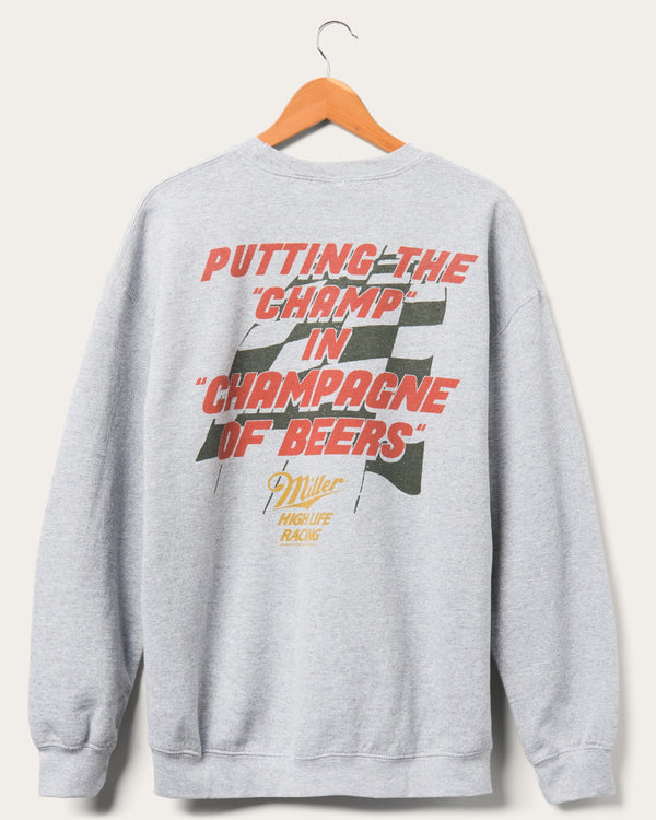 Junk Food Clothing Miller High Life Champ In Champagne Flea Market Fleece Heather Grey