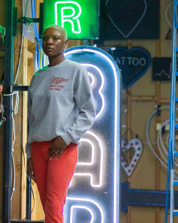 Junk Food Clothing Miller High Life Champ In Champagne Flea Market Fleece Heather Grey