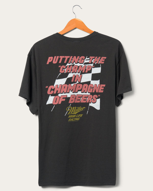 Junk Food Clothing Miller High Life Champ In Champagne Flea Market Tee Black