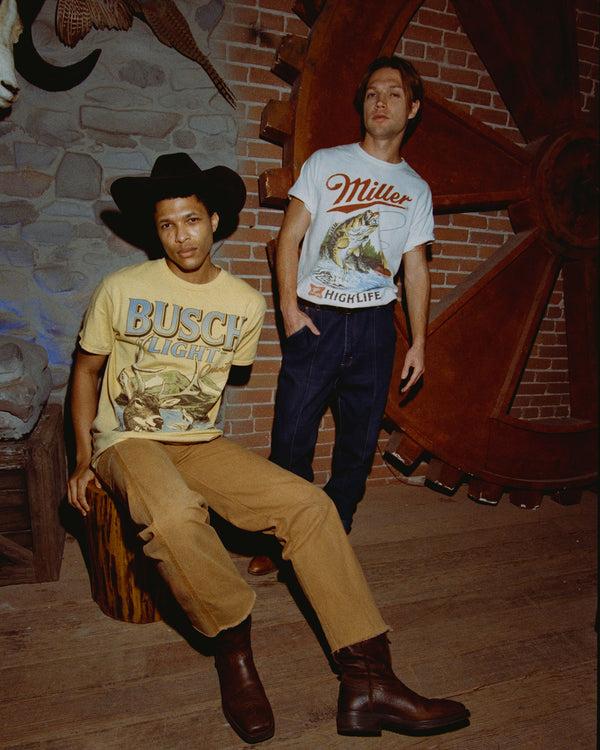 Junk Food Clothing Miller High Life Fishing Flea Market Tee White