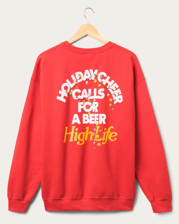 Junk Food Clothing Miller High Life Holiday Cheer Flea Market Fleece Red