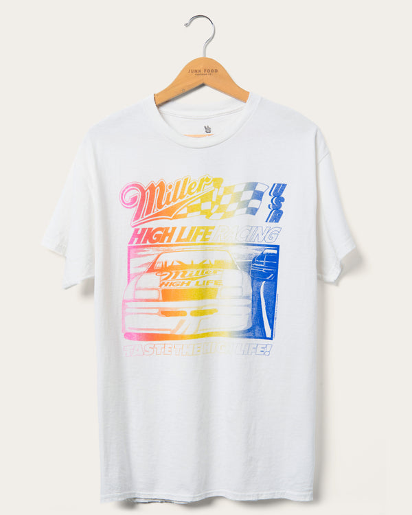 junk food clothing Miller High Life Racing Flea Market Tee White junk food clothing Miller High Life Racing Flea Market Tee White