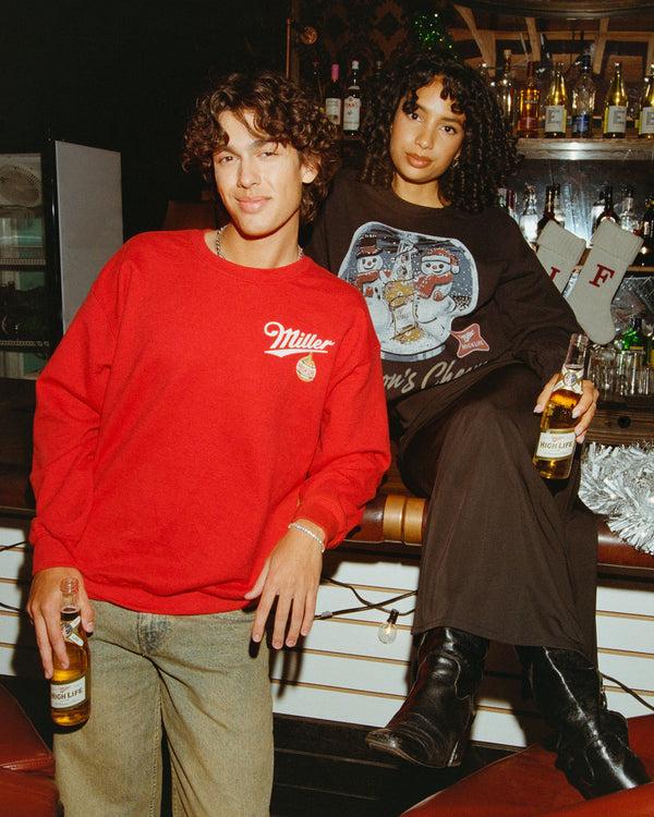 Junk Food Clothing Miller High Life Season's Cheers Flea Market Fleece Black