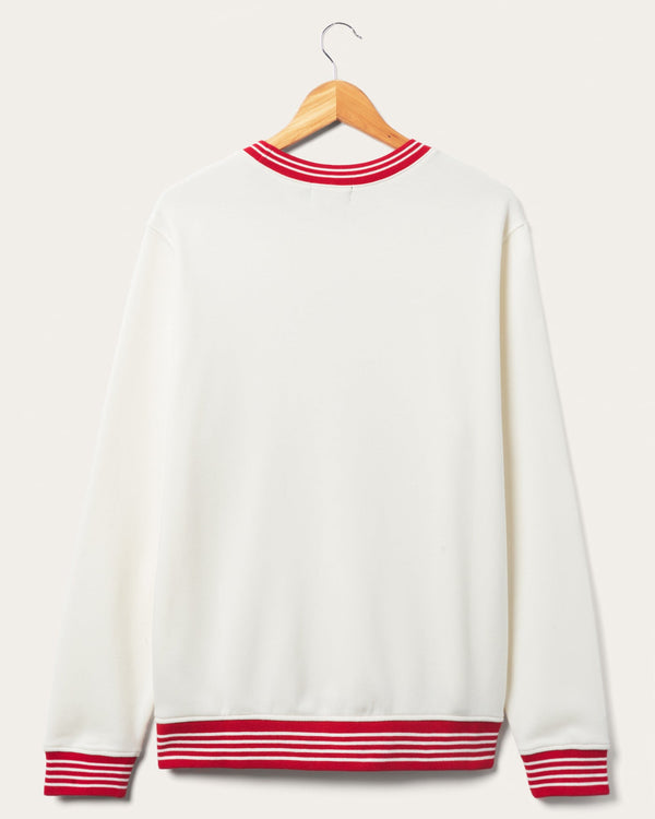 Junk Food Clothing Miller High Life Sportsman's Club Crest Striped Fleece Vintage White