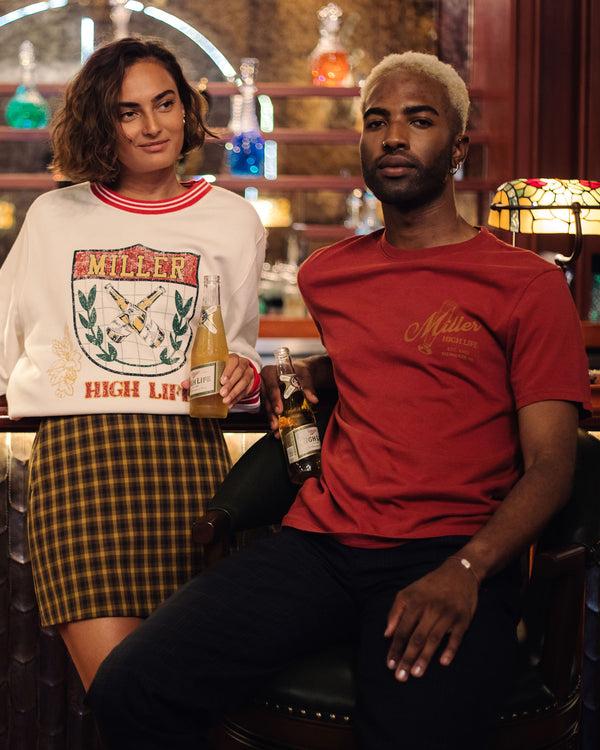 Junk Food Clothing Miller High Life Sportsman's Club Glass Vintage Tee Red Dhalia