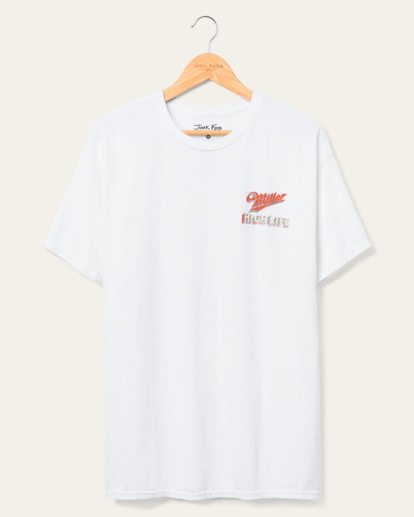 junk food clothing Miller High Life Waterfall Flea Market Tee White junk food clothing Miller High Life Waterfall Flea Market Tee White