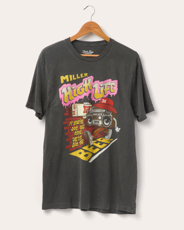junk food clothing Miller High Life We Got The Beer Vintage Tee Vintage Black