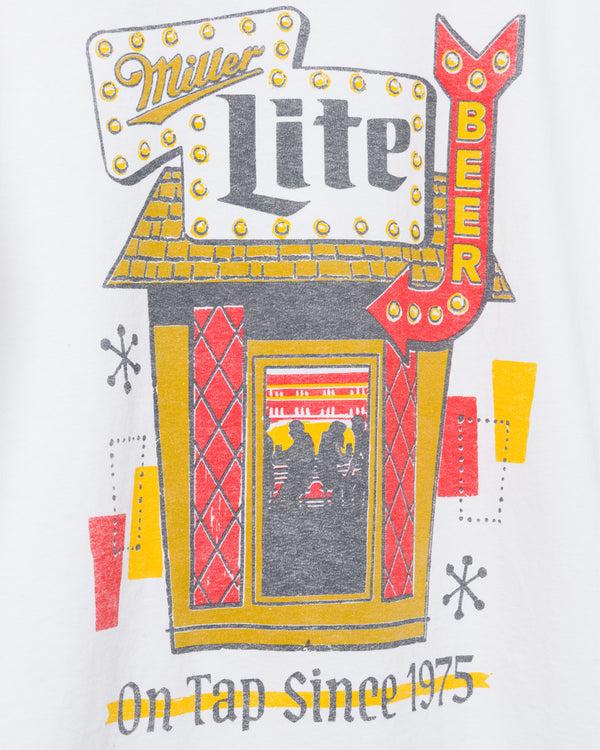 Junk Food Clothing Miller Lite Beer Neon Sign Flea Market Tee White