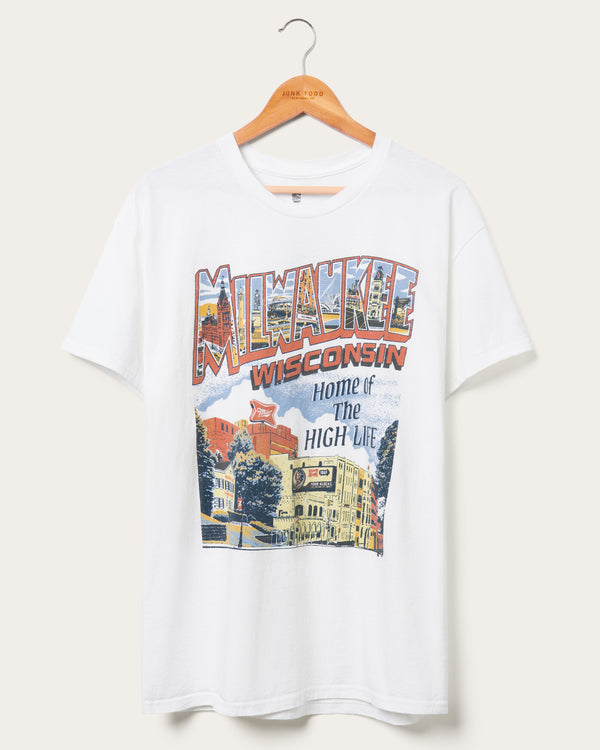 junk food clothing Miller Milwaukee Flea Market Tee White junk food clothing Miller Milwaukee Flea Market Tee White
