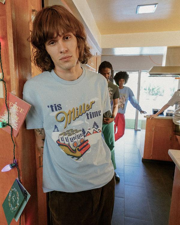 Junk Food Clothing Miller Time Flea Market Tee Light Blue