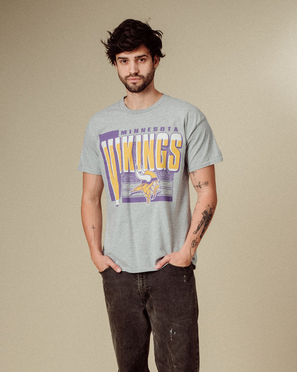 Junk Food Clothing Minnesota Vikings Complete Tee Heather Gray