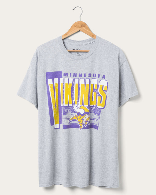 junk food clothing Minnesota Vikings Complete Tee Heather Gray