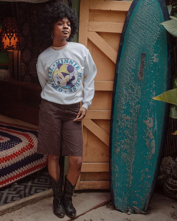 Junk Food Clothing Minnie Circle Pose Flea Market Fleece White